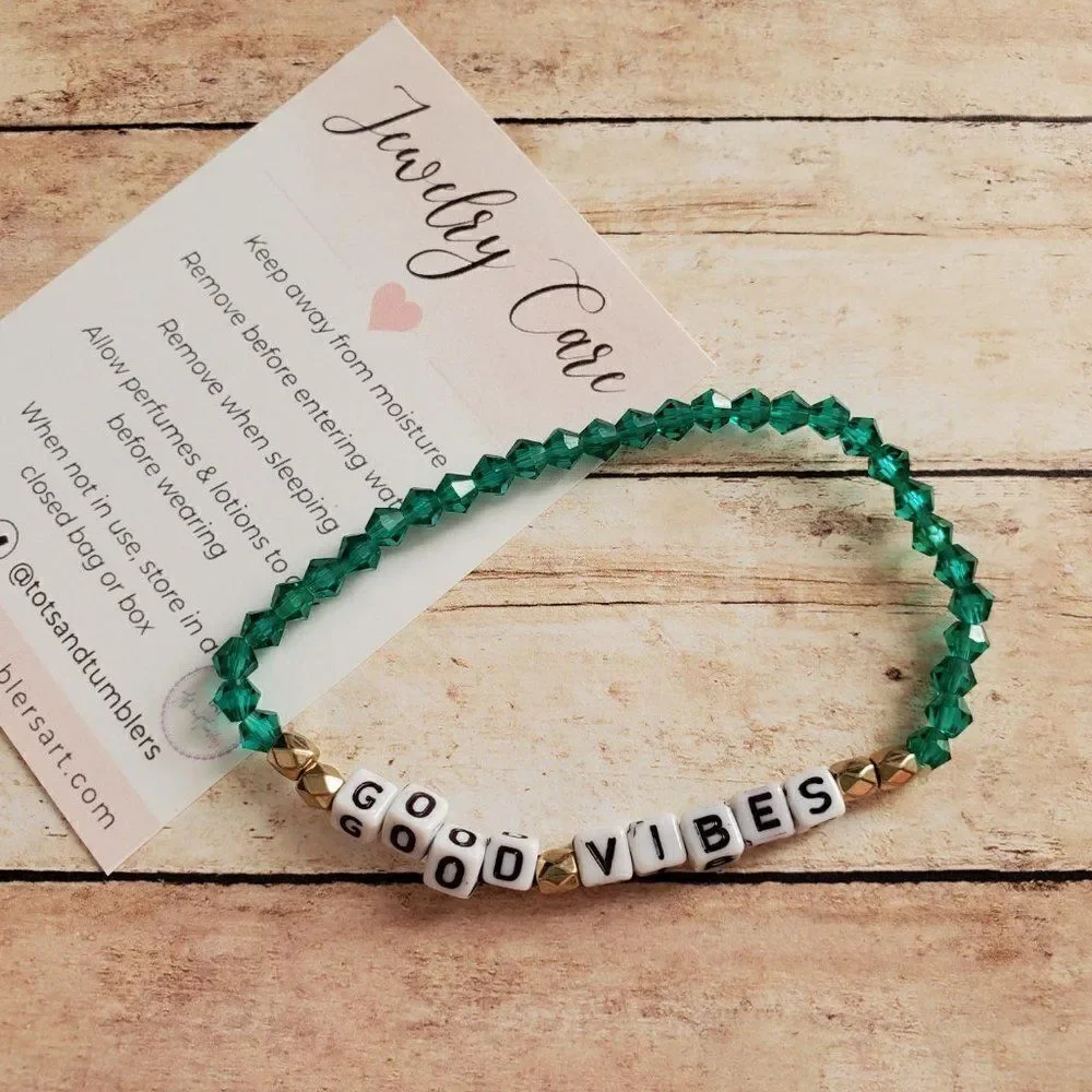 Good Vibes Beaded Stretch Bracelet